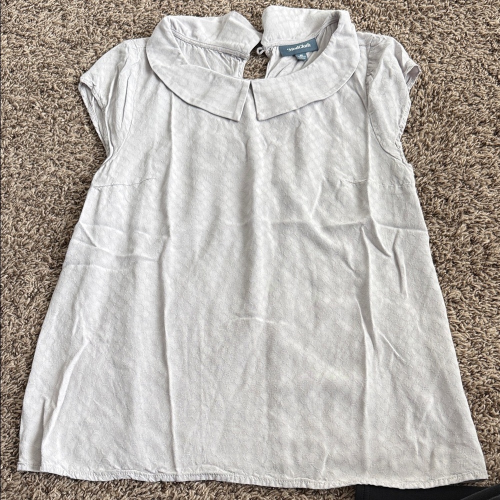 Modcloth Light Gray Textured Top